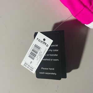 Torrid plus size two piece swim suit. Hot Pink and white new with tags